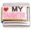 CT6843 Red Heart Love My Daughter Italian Charm