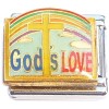 CT6858 Gods Love Cross and Rainbow Italian Charm