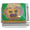 CT6868 Pansy Green Glitter Italian Charm