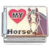 CT6877 I Love My Horse White Italian Charm