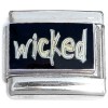 CT6894 Wicked White on Black Italian Charm