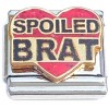 CT6917 Spoiled Brat Red Glitter Heart Italian Charm