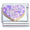 CT6925 Loving You Purple Heart Italian Charm