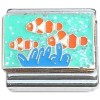 CT6948 Clownfish Swimming Blue Coral Italian Charm