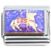 CT7000 Carousel Horse Purple Glitter Italian Charm