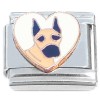 CT7113 Great Dane White Heart Italian Charm