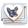 CT7113 Great Dane White Heart Italian Charm