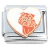 CT7113 Great Dane White Heart Italian Charm