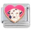 CT7122 Dalmation Red Heart Italian Charm