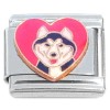 CT7113 Great Dane White Heart Italian Charm