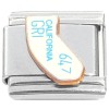 CT7138 California State Shape Italian Charm