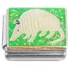 CT7153 Armadillo on Green Italian Charm 