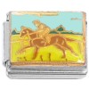 CT7172 Riding Brown Horse Equestrian Italian Charm 