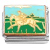 CT7173 Riding White Horse Equestrian Italian Charm 