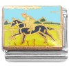CT7174 Riding Black Horse Equestrian Italian Charm 