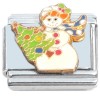 CT7175 Holiday Snowman Christmas Tree Ornaments Italian Charm
