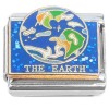 CT7185 The Earth Globe Planet on Blue Sparkle Italian Charm 