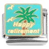 CT7187 Happy Retirement Tree Bird Blue Italian Charm 