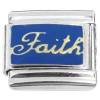 CT7205 Faith Cursive Blue Italian Charm 