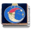 CT7215 Santa Blue Holiday Christmas Ornament Italian Charm 