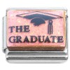 CT7225 The Graduate Pink Sparkle Graduation Cap Italian Charm