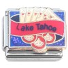 CT7228 Lake Tahoe Royal Flush Cards Purple Glitter Italian Charm