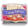 CT7229 Royal Flush Lake Tahoe Casino Red Glitter Italian Charm
