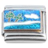 CT7234 Palm Trees Blue Sparkle Water Sky Italian Charm