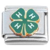 CT7247 4H Green Clover 4 H Italian Charm