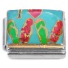 CT7250 I Love Flip Flops on Blue Italian Charm