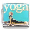CT7259 Yoga Pose Stretching Light Blue Italian Charm