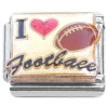 CT7260 I Love Football Red Heart on White Italian Charm