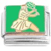 CT7265 Tennis Player Woman on Green Italian Charm