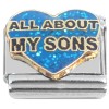 CT7277 All About My Sons Blue Heart Italian Charm