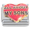 CT7278 All About My Sons Red Heart Italian Charm