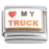 CT7282 Love My Truck Red Heart Italian Charm