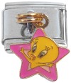 CT7295 Tweety Bird Star Dangle Italian Charm