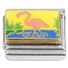 CT7307 Pink Flamingo Yellow Sky Italian Charm