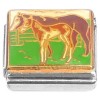 CT7312 Brown Horses Light Dark Italian Charm