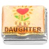 CT7313 Daughter Heart Flower Pink Italian Charm