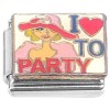 CT7314 I Love to Party Woman Italian Charm