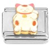 CT7317 Lucky Cat Smiling Maneki Neko Italian Charm