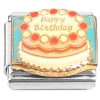 CT7322 Happy Birthday Cake Red White Italian Charm