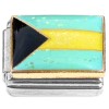 CT7327 Bahamas Flag Glitter Sparkle Italian Charm