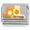 CT7345 Orange and White Cats Italian Charm