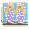 CT7357 Purple Flip Flops on Blue Italian Charm