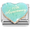 CT7374 Light Blue Tenth Anniversary 10th Italian Charm