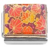 CT7375 Orange Yellow Leaves Glitter Italian Charm