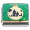 CT7385 Mary Joseph Jesus Nativity Green Ornament Italian Charm