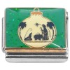 CT7386 Jesus Nativity Star Green Ornament Italian Charm
